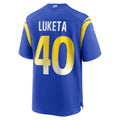Punc LA.Rams #40 Jesse Luketa Royal Team Game Jersey