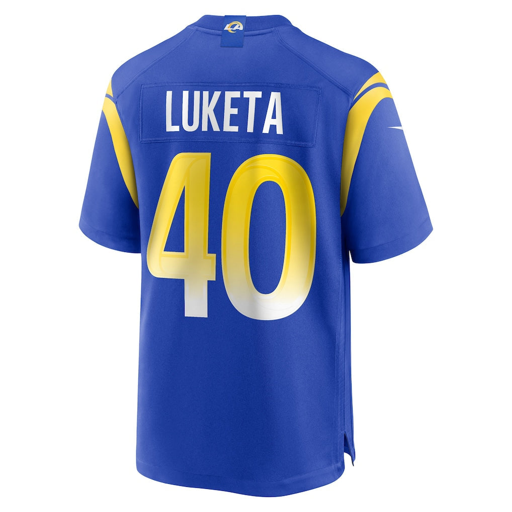 Punc LA.Rams #40 Jesse Luketa Royal Team Game Jersey