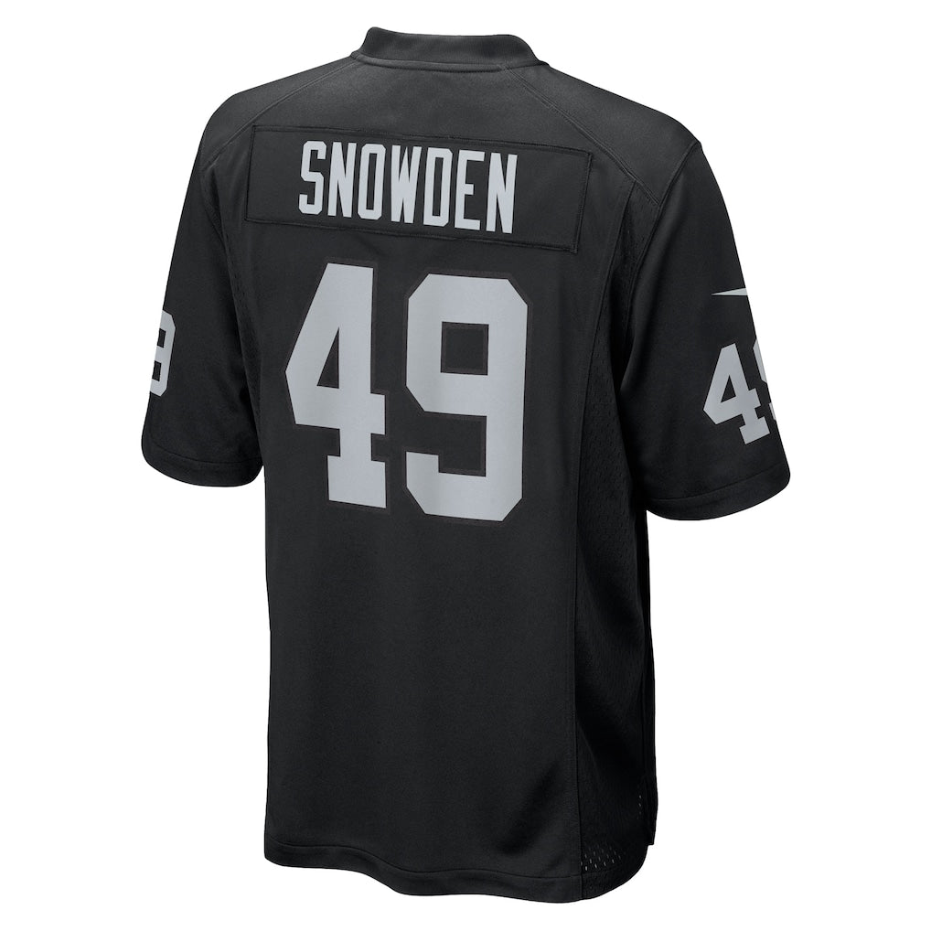 Punc LV.Raiders #49 Charles Snowden Black Team Game Jersey