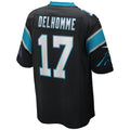 Punc C.Panthers #17 Jake Delhomme Black Game Retired Player Jersey