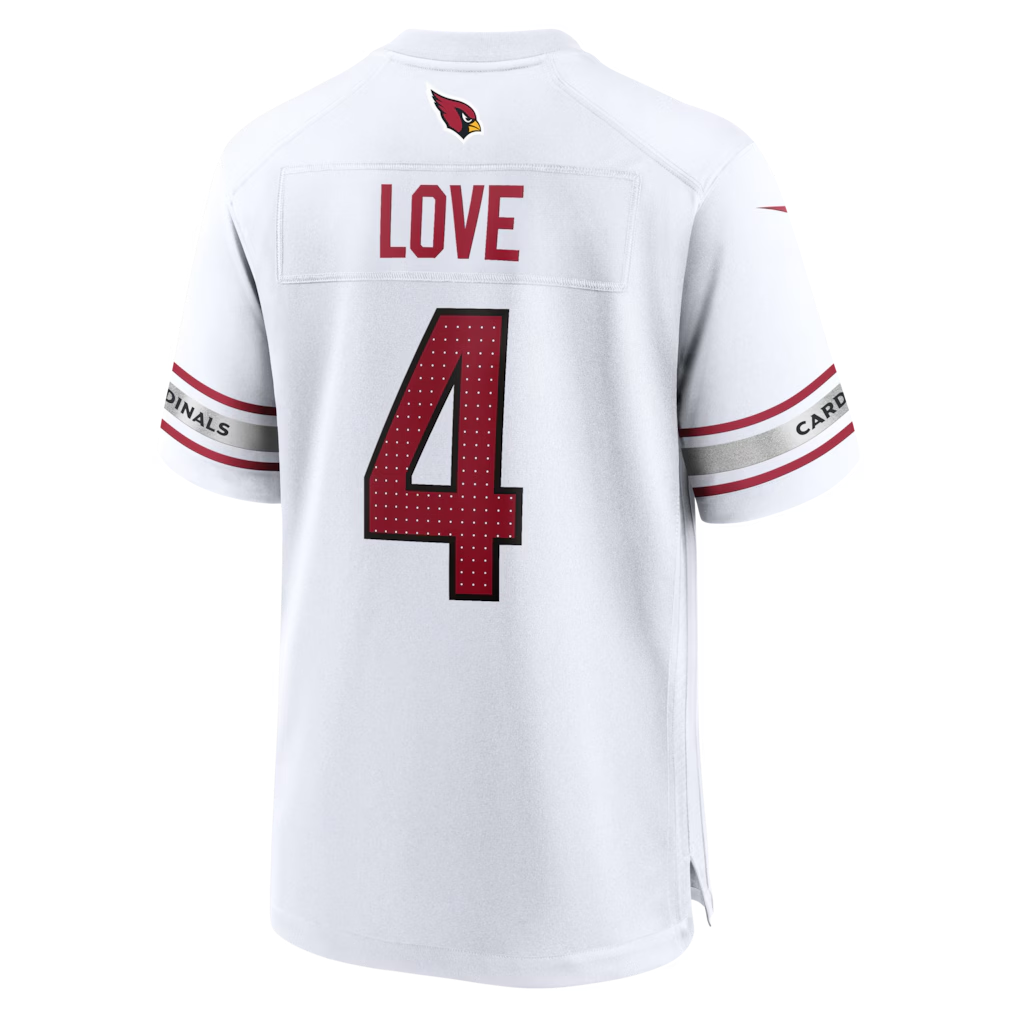 Punc A.Cardinals #4 Jeremiyah Love White Game Player Stitched Jerseys