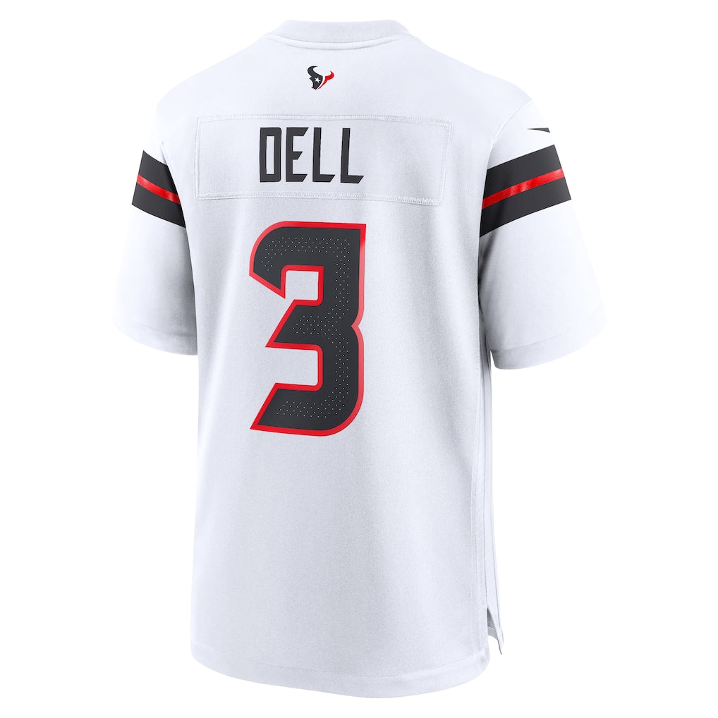 Punc H.Texans #3 Tank Dell White Game Jersey