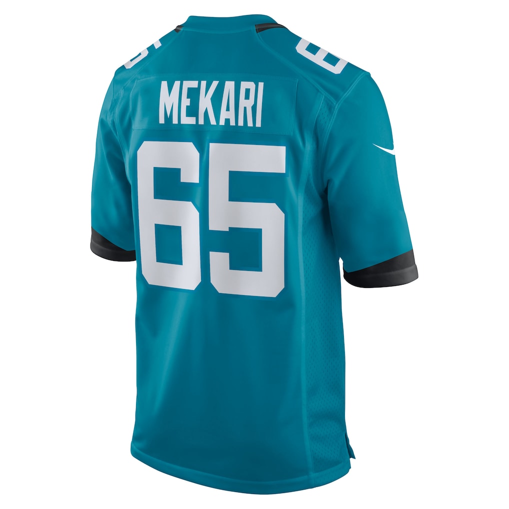 Punc J.Jaguars #65 Patrick Mekari Teal Team Game Jersey
