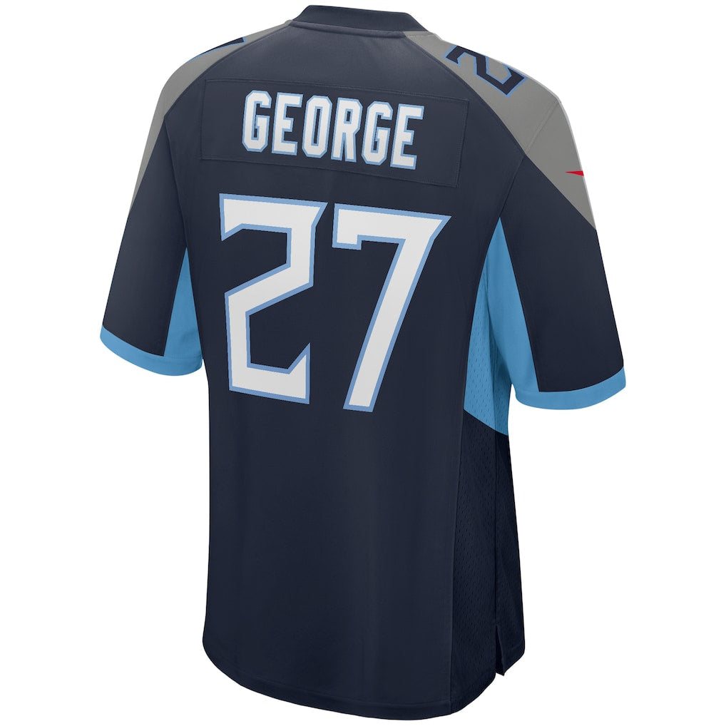 Punc T.Titans #27 Eddie George Navy Game Retired Player Jersey