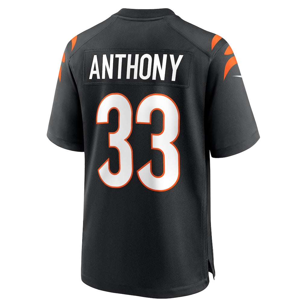 Punc C.Bengals #33 Daijahn Anthony Black Game Jersey