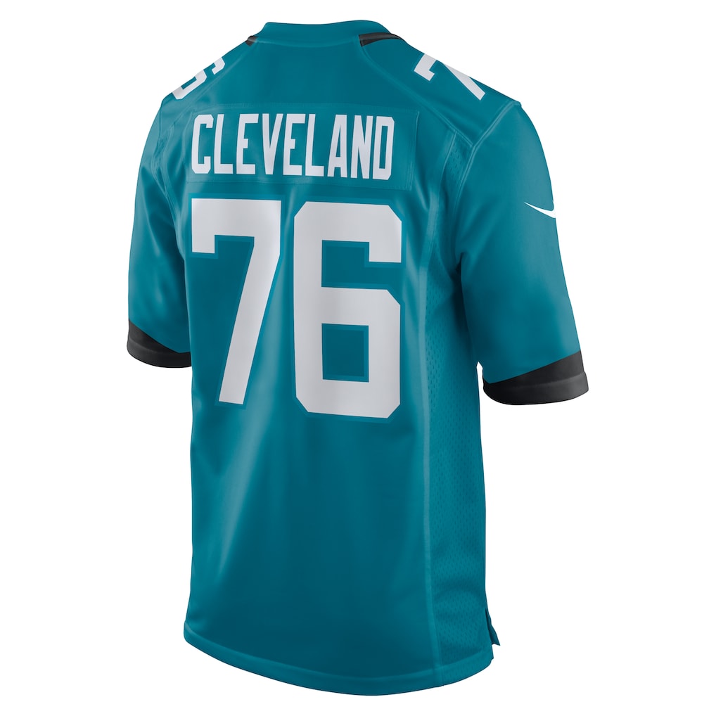 Punc J.Jaguars #76 Ezra Cleveland Teal Game Jersey