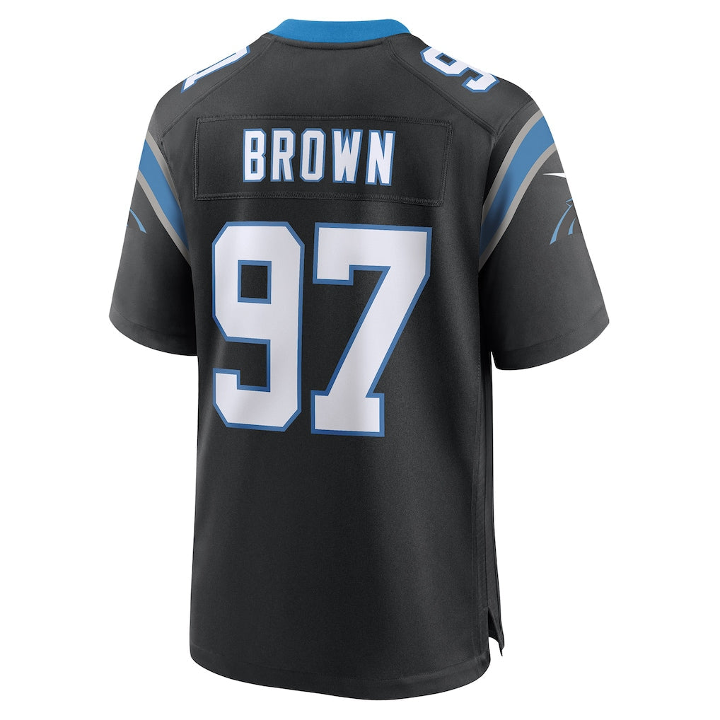 Punc C.Panthers #97 Bobby Brown Black Team Game Jersey