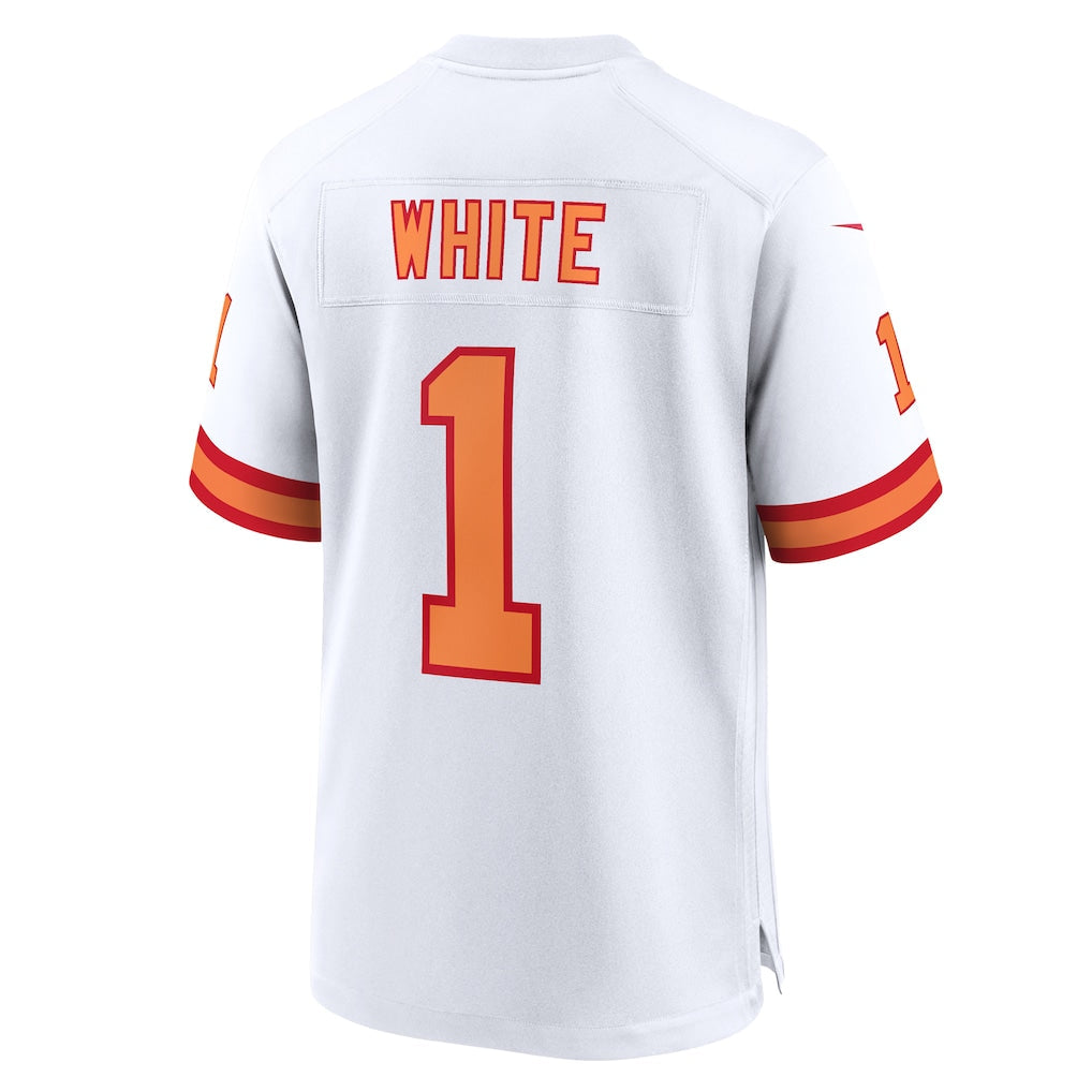 Punc TB.Buccaneers #1 Rachaad White White 50th Season Game Jersey