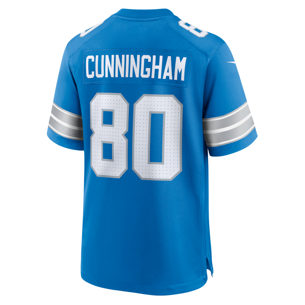 Punc D.Lions #80 Malik Cunningham Blue Team Game Jersey