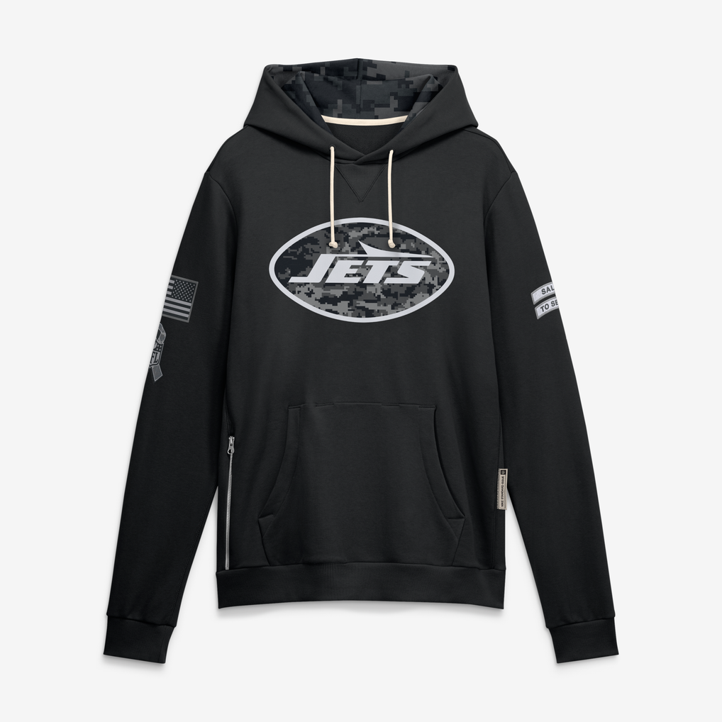 Punc NY.Jets Black 2026 Salute to Service Sideline Dri-FIT Pullover Hoodie Jerseys