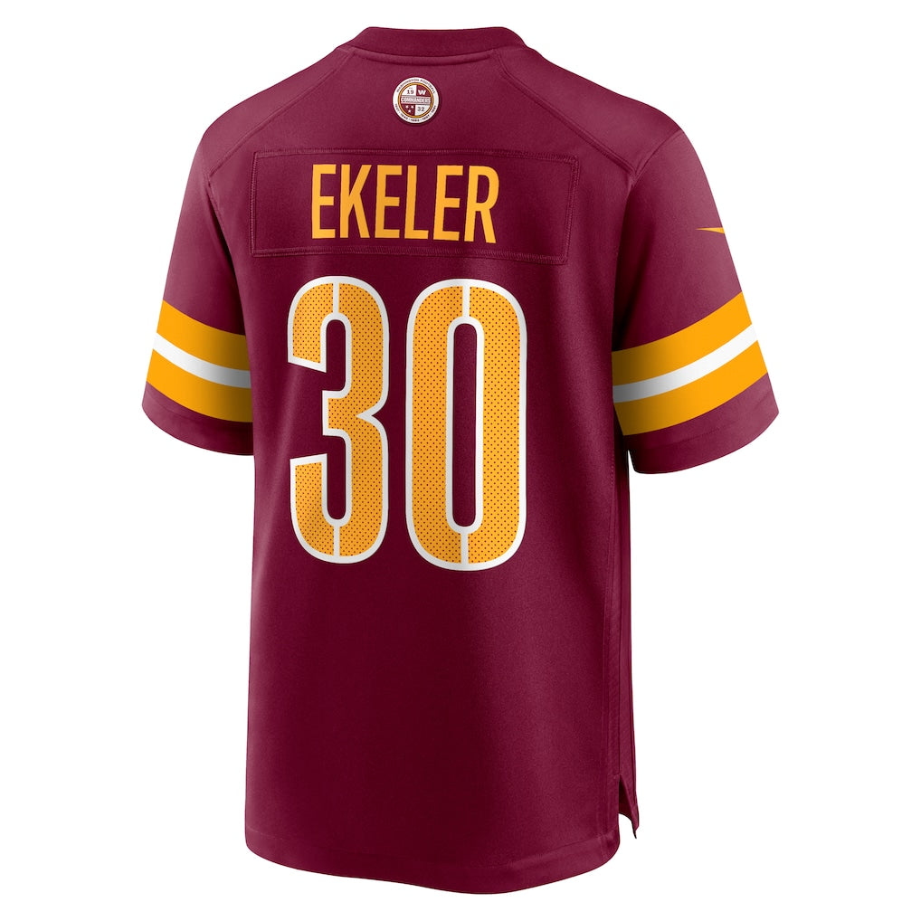 Punc W.Commanders #30 Austin Ekeler Burgundy Game Player Jersey