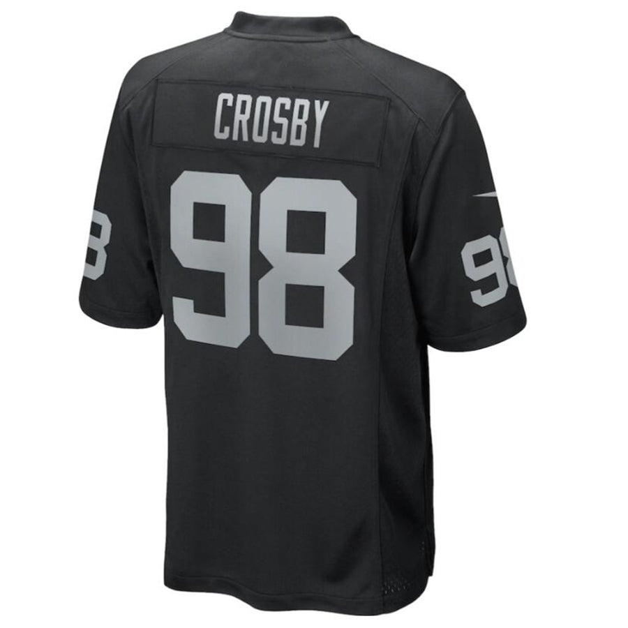 Punc LV.Raiders #98 Maxx Crosby Black Game Jersey American Stitched Jerseys