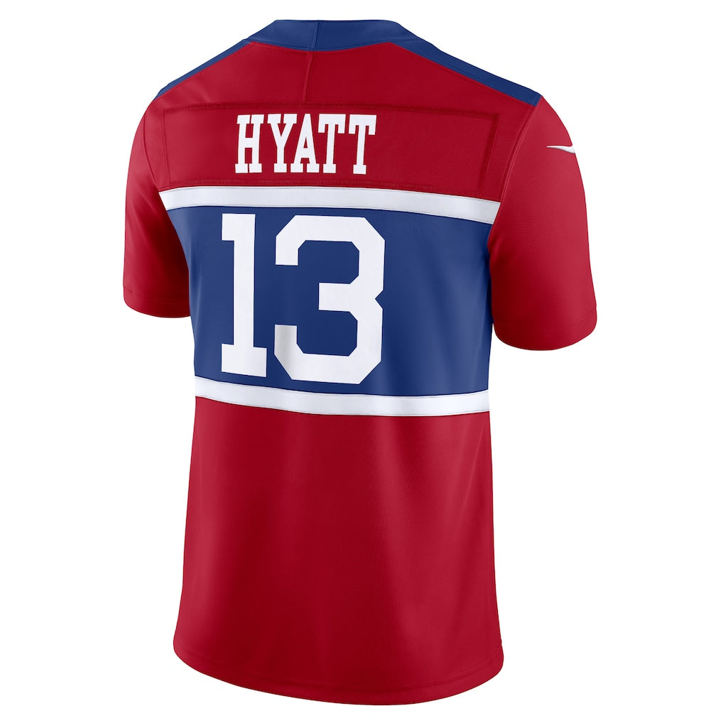 Punc NY.Giants #13 Jalin Hyatt Century Red Alternate Vapor F.U.S.E. Limited Jersey