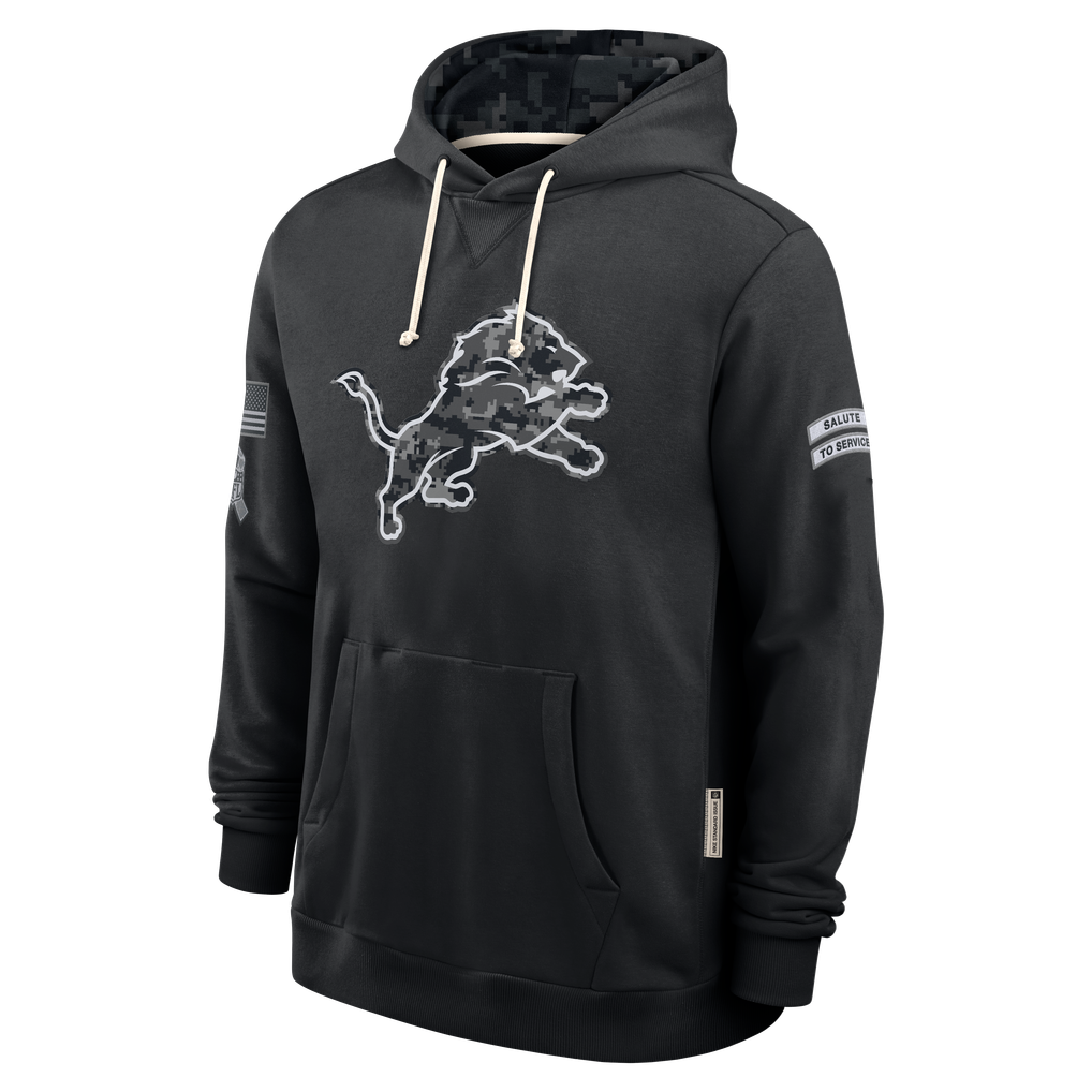 Punc D.Lions Black 2026 Salute to Service Sideline Dri-FIT Pullover Hoodie Jerseys
