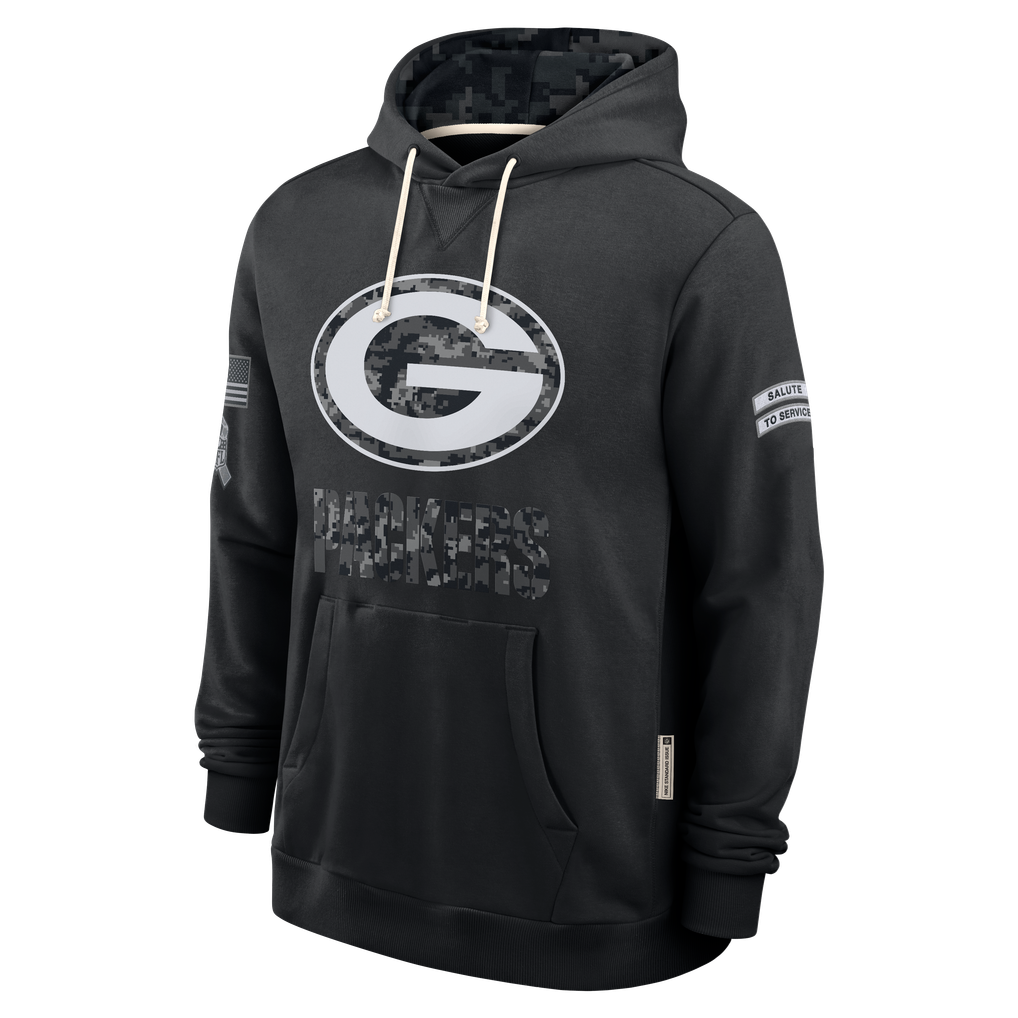 Punc GB.Packers Black 2026 Salute to Service Sideline Dri-FIT Pullover Hoodie Jerseys