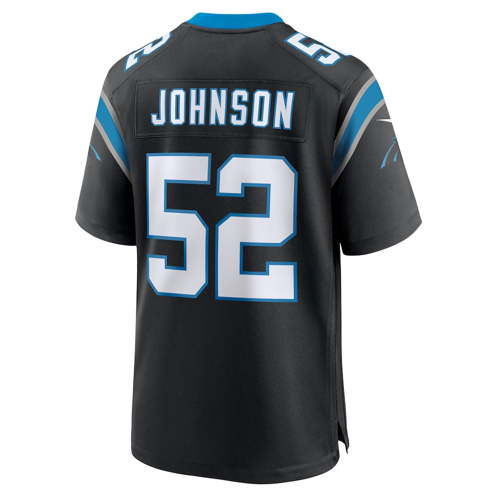 Punc C.Panthers #52 DJ Johnson Black Game Jersey