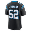 Punc C.Panthers #52 DJ Johnson Black Game Jersey