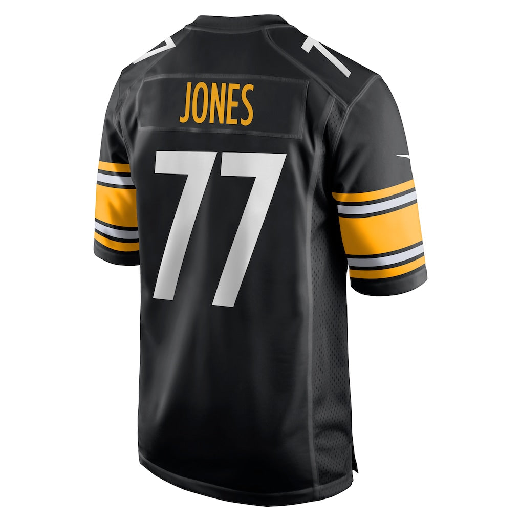 Punc P.Steelers #77 Broderick Jones Black Game Jersey