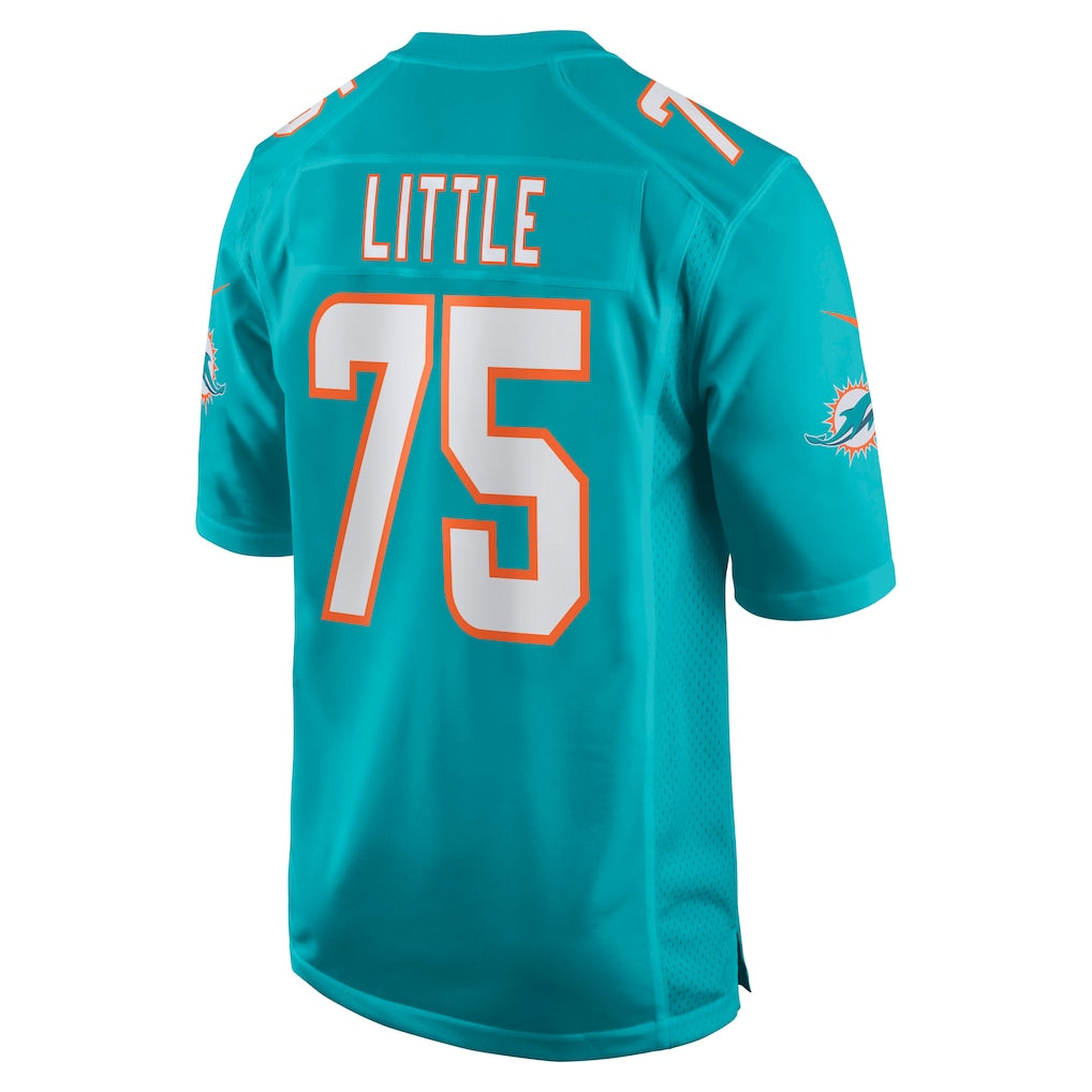 Punc M.Dolphins #75 Greg Little Aqua Game Jersey