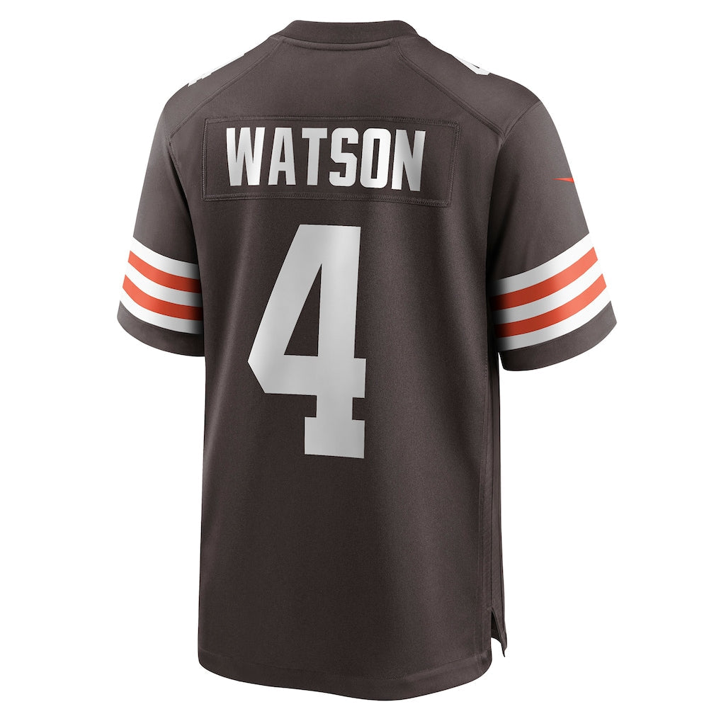 Punc C.Browns #4 Deshaun Watson Brown Game Jersey