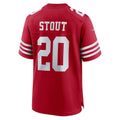 Punc SF.49ers #20 Upton Stout Scarlet Team Game Jersey