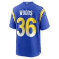 Punc LA.Rams #36 Charles Woods Royal Game Jersey