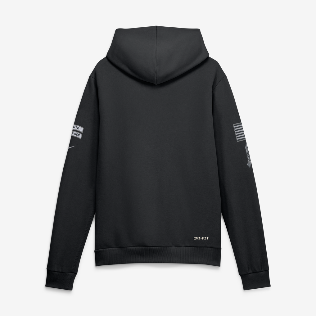 Punc NO.Saints Black 2026 Salute to Service Sideline Dri-FIT Pullover Hoodie Jerseys