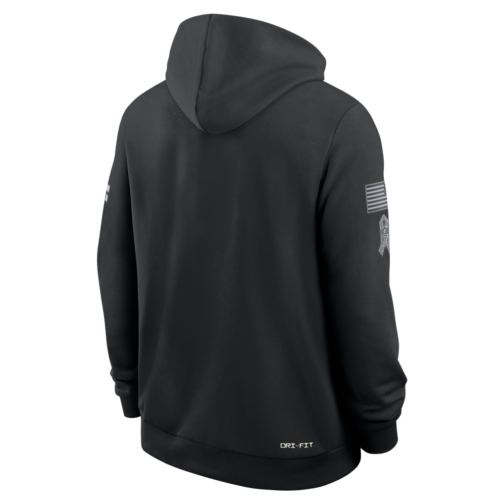 Punc M.Dolphins Black 2026 Salute to Service Sideline Dri-FIT Pullover Hoodie Jerseys