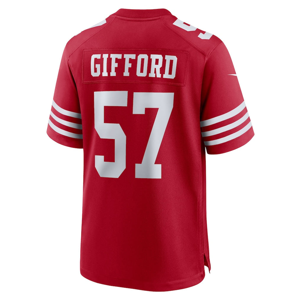 Punc SF.49ers #57 Luke Gifford Scarlet Team Game Jersey