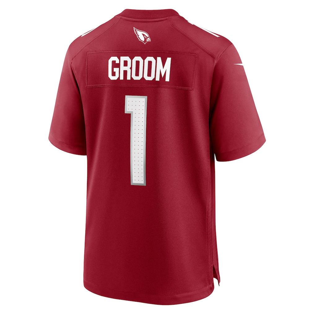 Punc A.Cardinals #1 Groom Cardinal Team Game Jersey