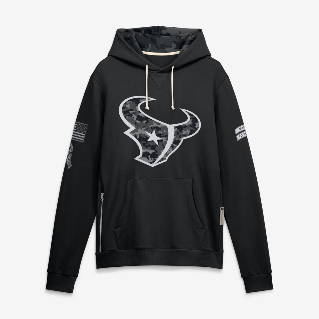 Punc H.Texans Black 2026 Salute to Service Sideline Dri-FIT Pullover Hoodie Jerseys