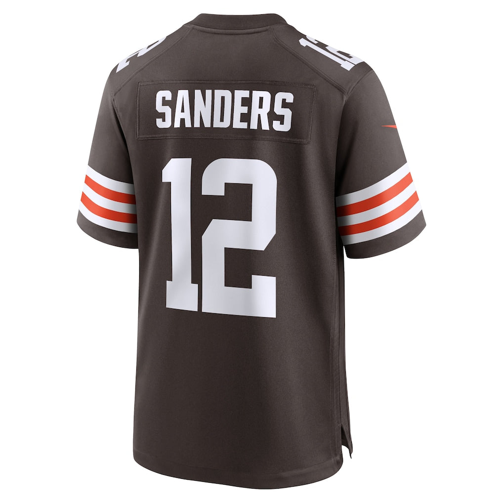 Punc C.Browns #12 Shedeur Sanders Brown 2025 NFL Draft Game Jersey