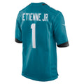 Punc J.Jaguars #1 Travis Etienne Jr Teal Game Jersey