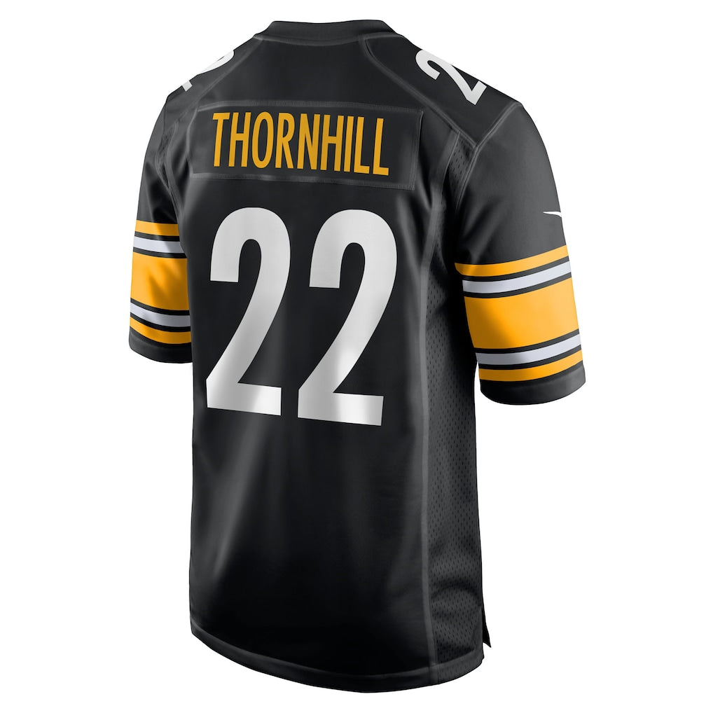 Punc P.Steelers #22 Juan Thornhill Black Team Game Jersey