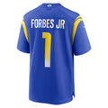 Punc LA.Rams #1 Emmanuel Forbes Jr. Royal Team Game Jersey