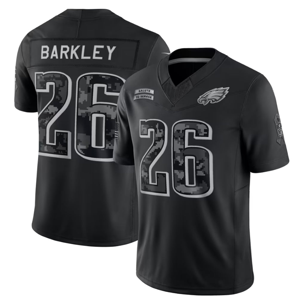Punc P.Eagles #26 Saquon Barkley Player Black Limited 2026 Salute to Service Home Game Stitched Jerseys
