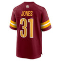 Punc W.Commanders #31 Jonathan Jones Burgundy Team Game Jersey
