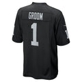 Punc LV.Raiders #1 Groom Black Game Jersey