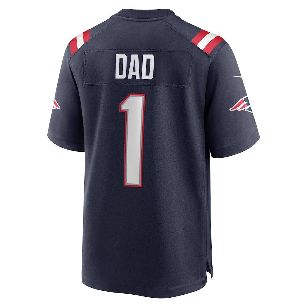 Punc NE.Patriots #1 Dad Navy Game Jersey