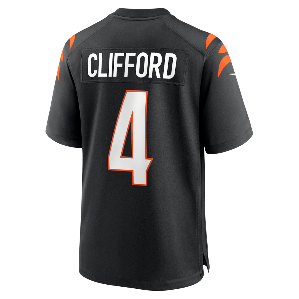 Punc C.Bengals #4 Sean Clifford Black Team Game Jersey