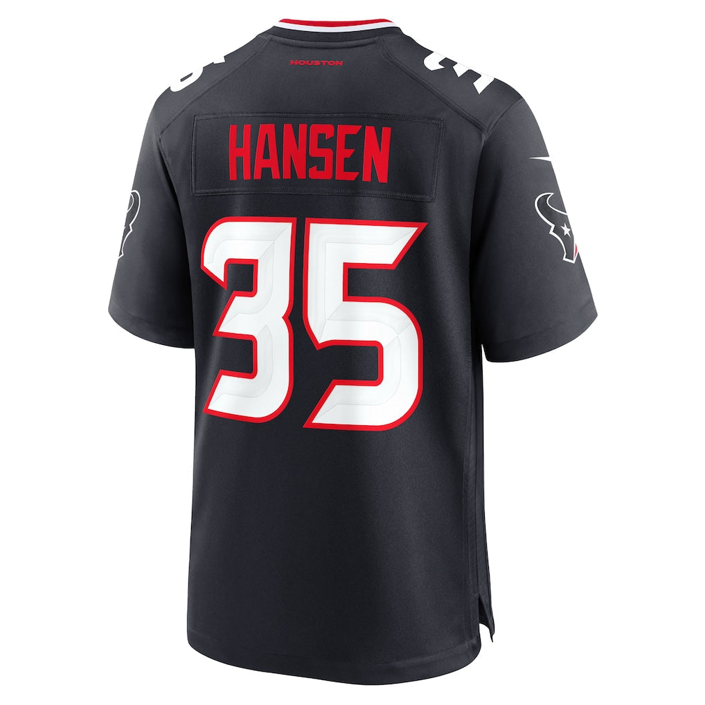 Punc H.Texans #35 Jake Hansen Navy Team Game Jersey