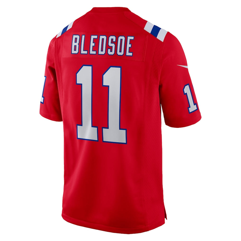Punc NE.Patriots #11 Drew Bledsoe Red Retired Player Alternate Game Jersey