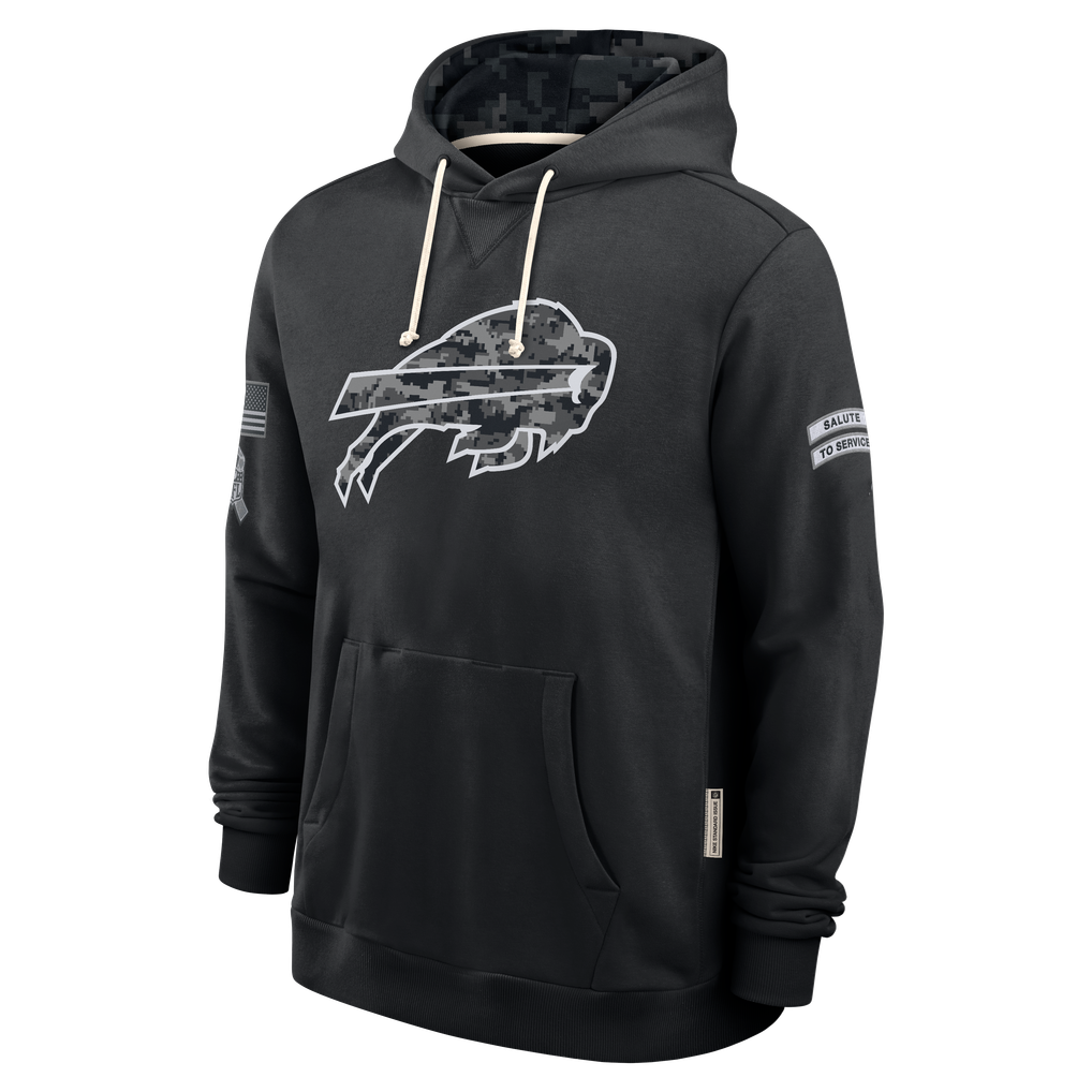 Punc B.Bills Black 2026 Salute to Service Sideline Dri-FIT Pullover Hoodie Jerseys