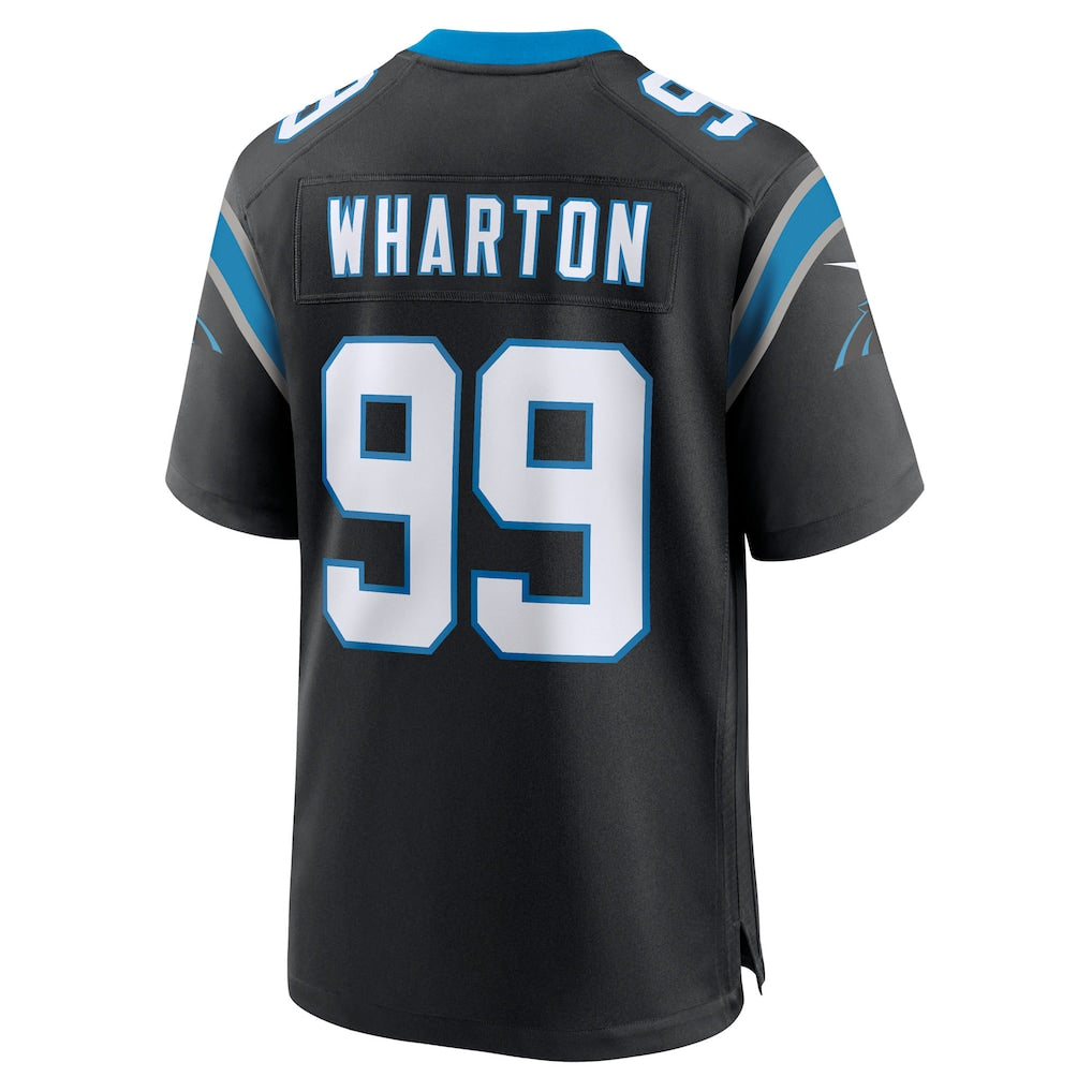Punc C.Panthers #99 Tershawn Wharton Black Team Game Jersey