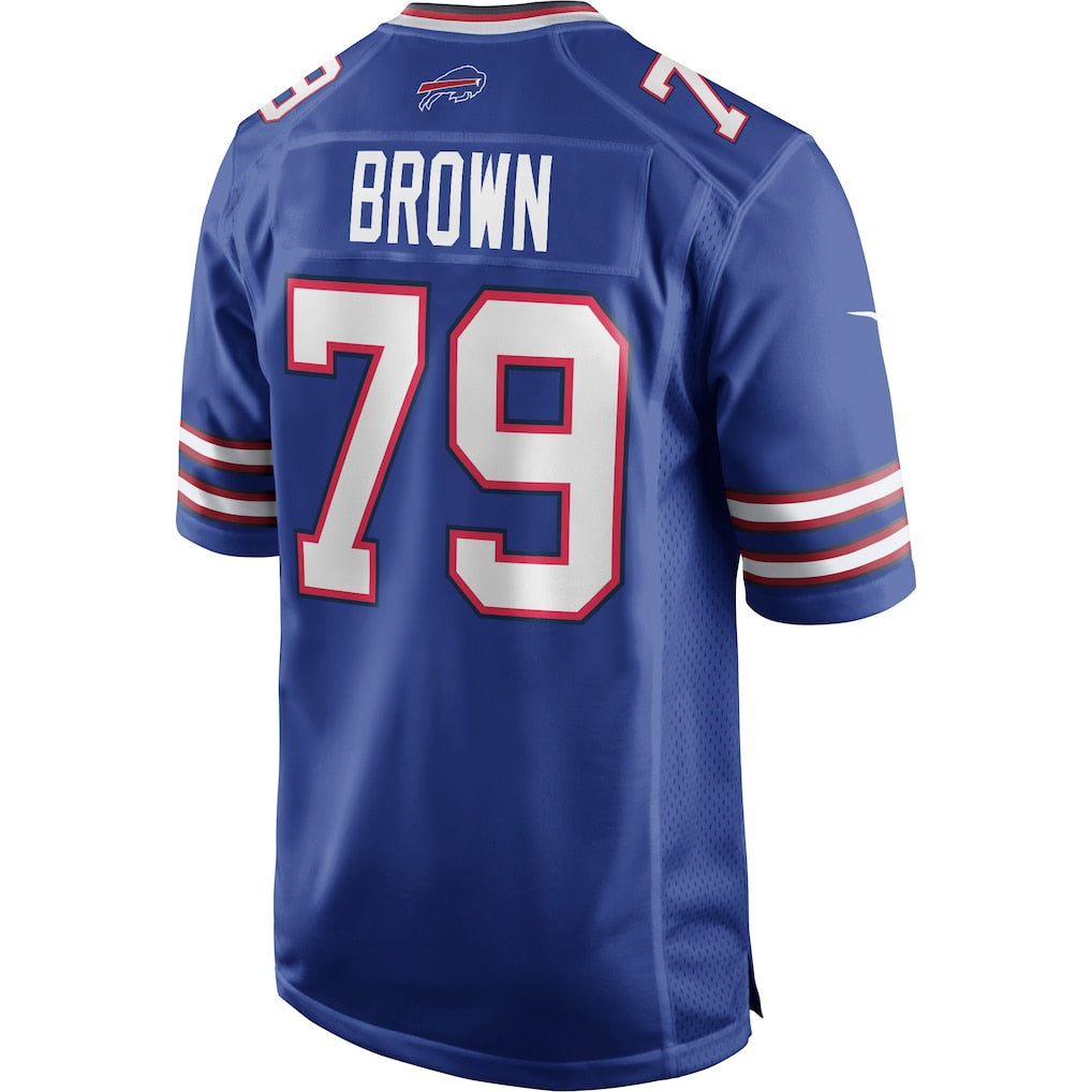Punc B.Bills #79 Ruben Brown Royal Game Retired Player Jersey