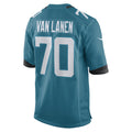 Punc J.Jaguars #70 Cole Van Lanen Teal Game Player Jersey