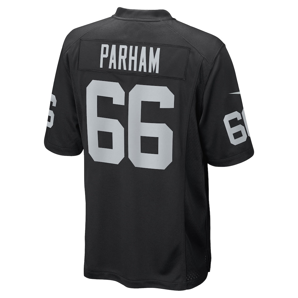 Punc LV.Raiders #66 Dylan Parham Black Game Player Jersey