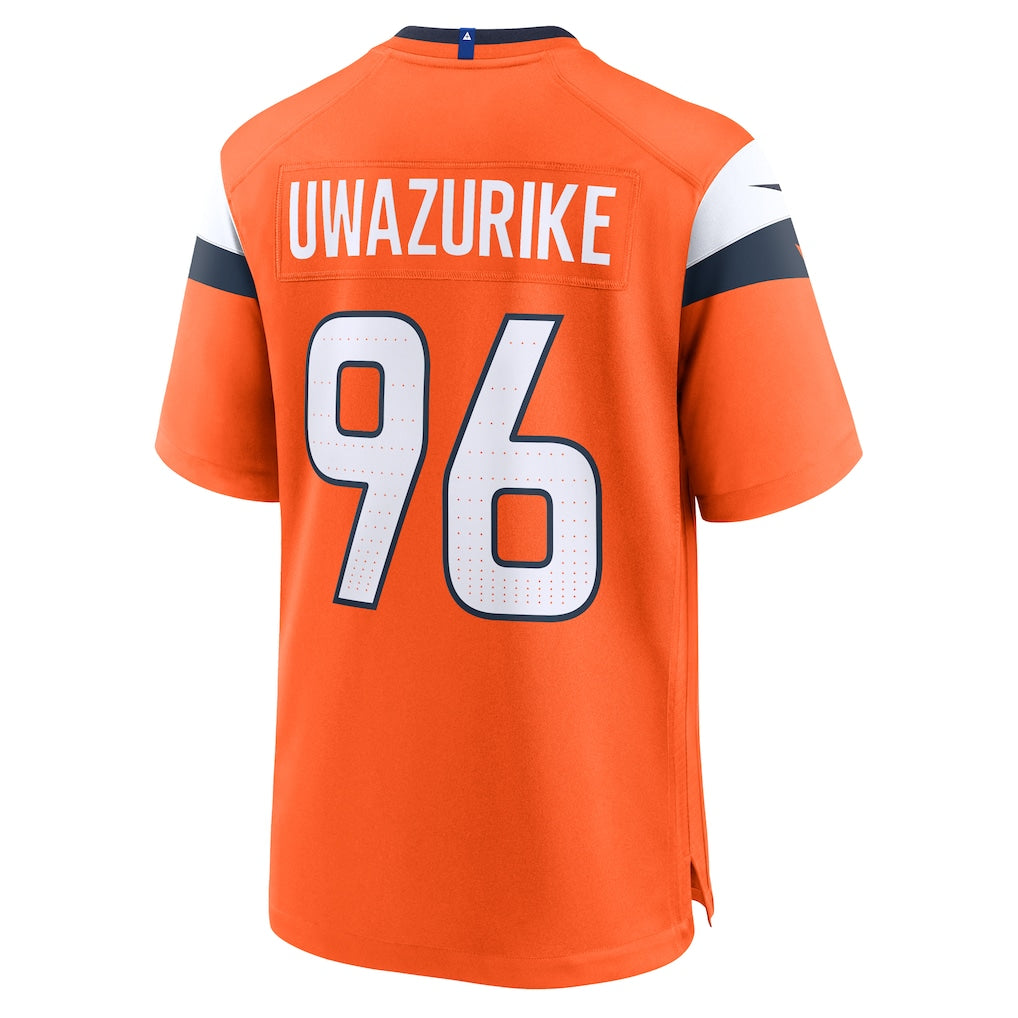 Punc D.Broncos #96 Eyioma Uwazurike Orange Team Game Jersey
