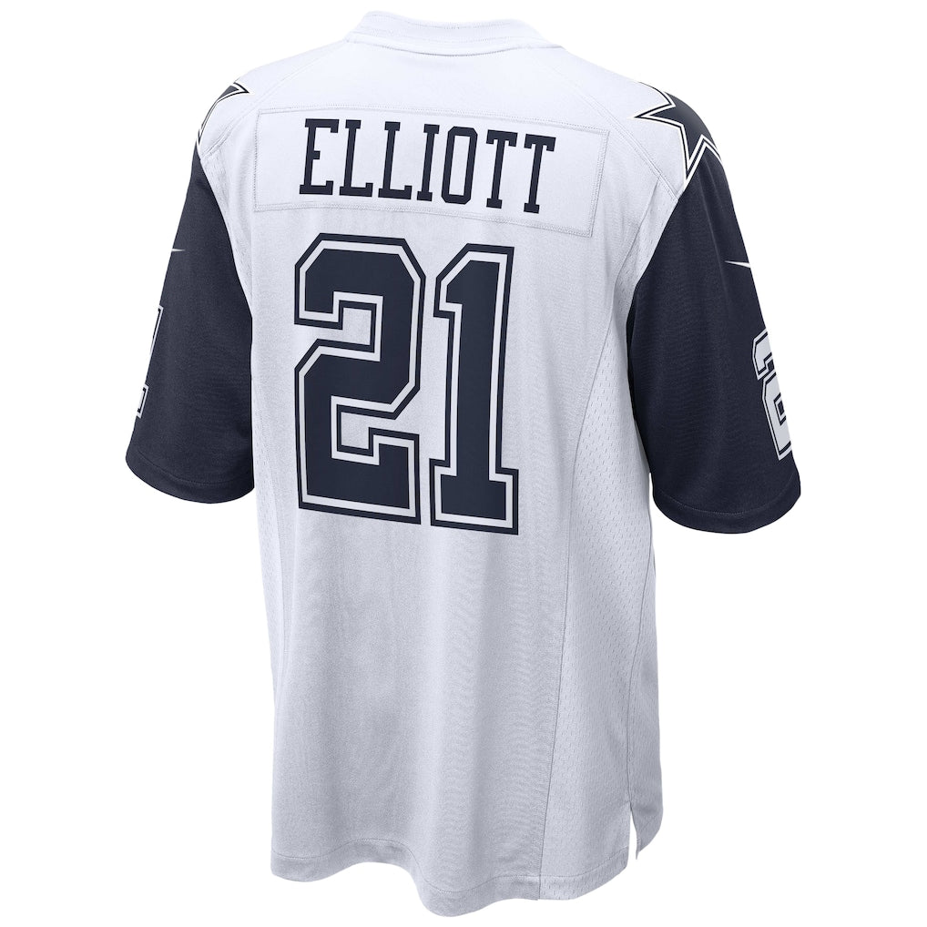 Punc D.Cowboys #21 Ezekiel Elliott White Team Game Jersey