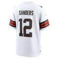 Punc C.Browns #12 Shedeur Sanders White 2025 NFL Draft Game Jersey